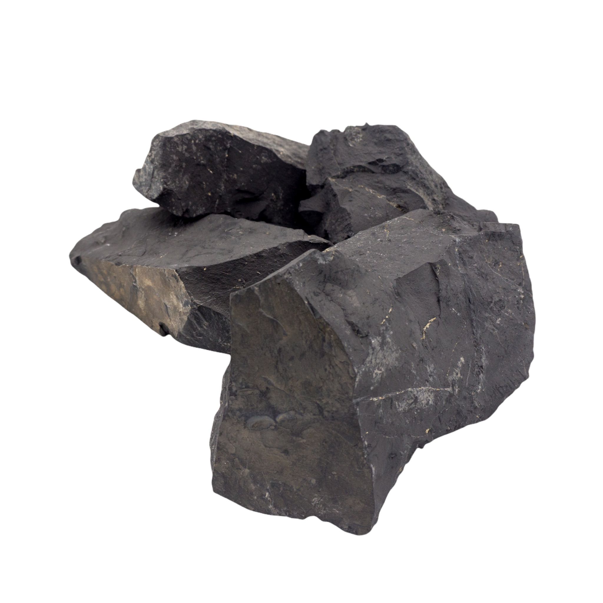 Piedra Shungit en Bruto – Protección 5G – Pack 1KG (Piezas grandes)