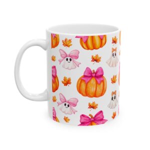 Taza halloween coquette fantasmas y calabazas